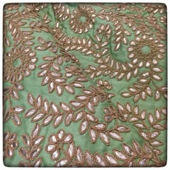 Mint Green Poly Dupion Embroidery (60 CM cut piece)