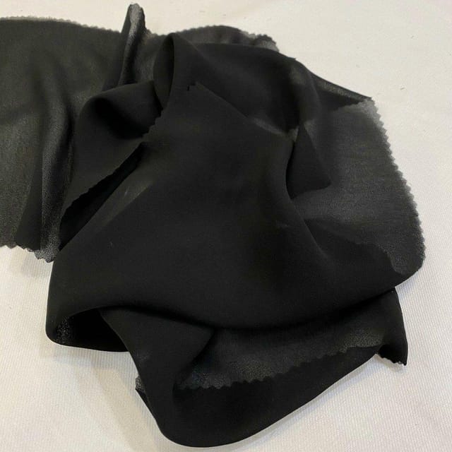 Black Poly Georgette fabric