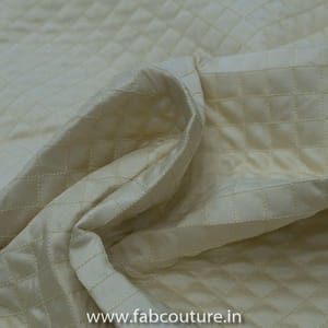 White Color Quilted Taffeta fabric