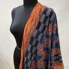 Multi Color Velvet Embroidery Print Stole