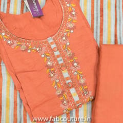 Orange Monga Silk Suit Set