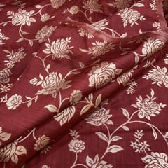 Mehroon Coloured Jaal Jacquard Silk fabric