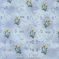 Floral Cotton Embroidered Fabric Print