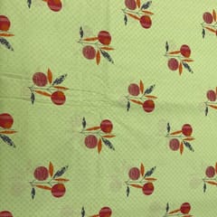 Green Cotton Cambric Printed Fabric