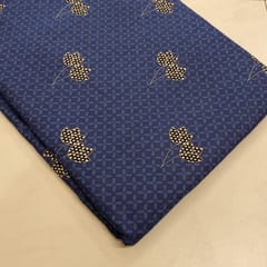 Blue Cotton Cambric Printed Fabric