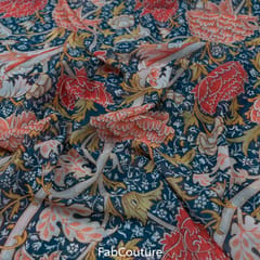 Multi Colour Poly Georgette Digital Printed Fabric