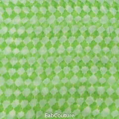 Green Colour Chinon Digital Printed Fabric(2Meter Piece)