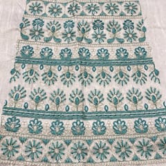 Sea Green Colour Poly Dupion Embroidered 6 Kali Set