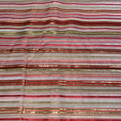 Multi-color Stripes Organza Embroidery (1Meter Piece)