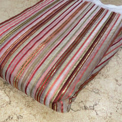 Multi-color Stripes Organza Embroidery (1Meter Piece)