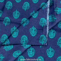 Blue Modal Satin Digital Printed Fabric