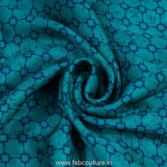 Friozi Blue Modal Satin Digital Printed Fabric