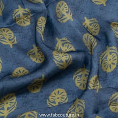 Grey Modal Satin Digital Printed Fabric