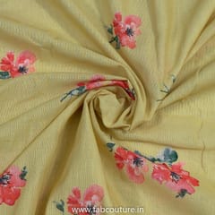 Mustard Linen Cotton Digital Printed Fabric