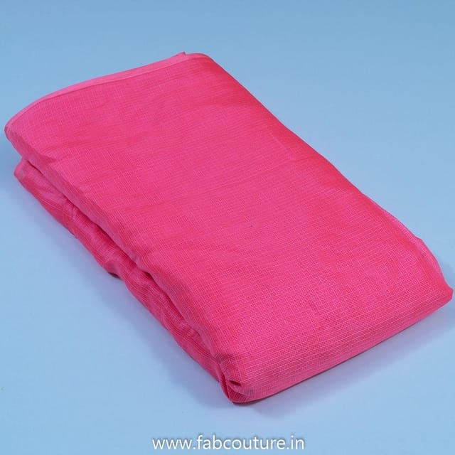 Hot Pink Color Kota Checks fabric