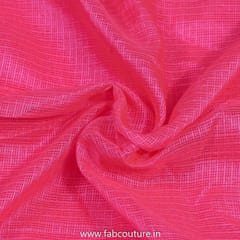 Hot Pink Color Kota Checks fabric