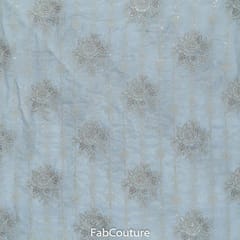 White Dyeable Muslin Embroidered Fabric