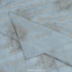 White Dyeable Muslin Embroidered Fabric