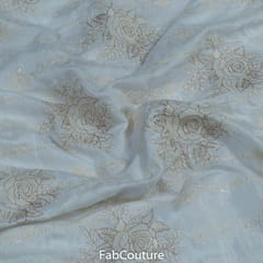 White Dyeable Muslin Embroidered Fabric