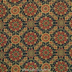 Green Cotton Ajrakh Printed Fabric