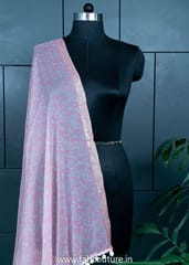 Pink Color Chiffon Zari Border Batik Dupatta