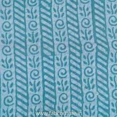 Sea Green Cotton Kantha Batik Printed Fabric