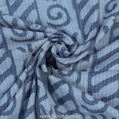 Grey Cotton Kantha Batik Printed Fabric