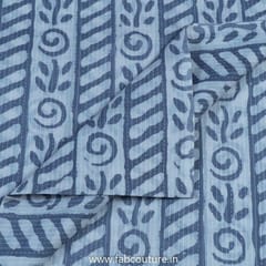 Grey Cotton Kantha Batik Printed Fabric