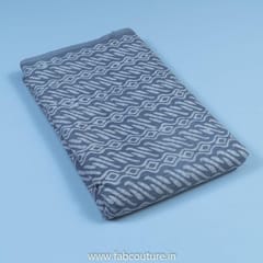 Grey Cotton Kantha Batik Printed Fabric