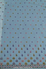 White Cotton Embroidered Fabric