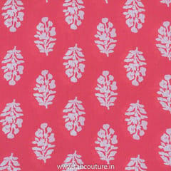 Pink Cotton Discharge Printed Fabric