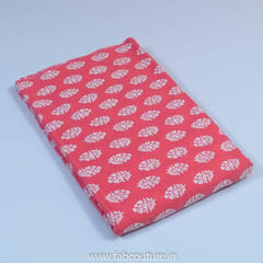 Pink Cotton Discharge Printed Fabric