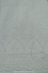 Off White Dyeable Cotton Chikan Embroidery