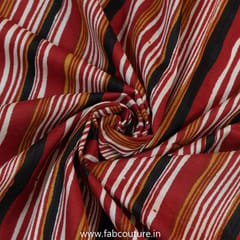 Maroon Cotton Discharge Printed Fabric