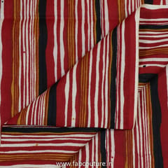 Maroon Cotton Discharge Printed Fabric