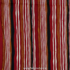 Maroon Cotton Discharge Printed Fabric