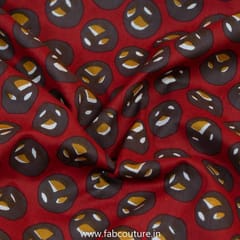 Maroon Cotton Discharge Printed Fabric