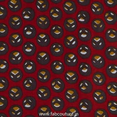 Maroon Cotton Discharge Printed Fabric