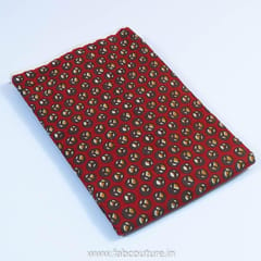 Maroon Cotton Discharge Printed Fabric