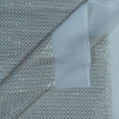 White Dyeable Georgette Embroidered Fabric