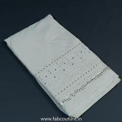 White Dyeable Cotton Embroidered Fabric