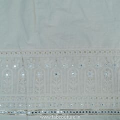 White Dyeable Cotton Embroidered Fabric