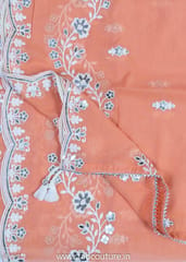 Gajree Chanderi Embroidered Suit With Cotton Bottom And Chanderi Embroidered Dupatta