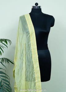 Lemon Color Chiffon Heat Set Dupatta