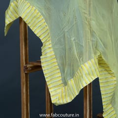 Lemon Color Chiffon Heat Set Dupatta