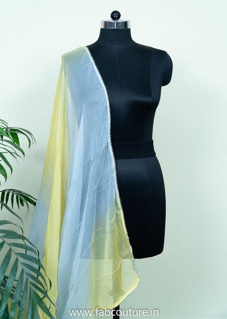 Lemon Grey Chiffon Dupatta