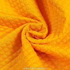 Yellow Polyster Raw Silk Quilted Fabric