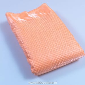 Peach Polyster Raw Silk Quilted Fabric