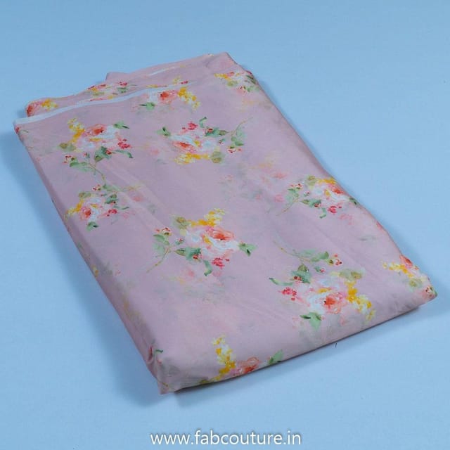 Blush Digital Satin Printed Fabric