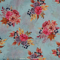 Sage Digital Satin Printed Fabric